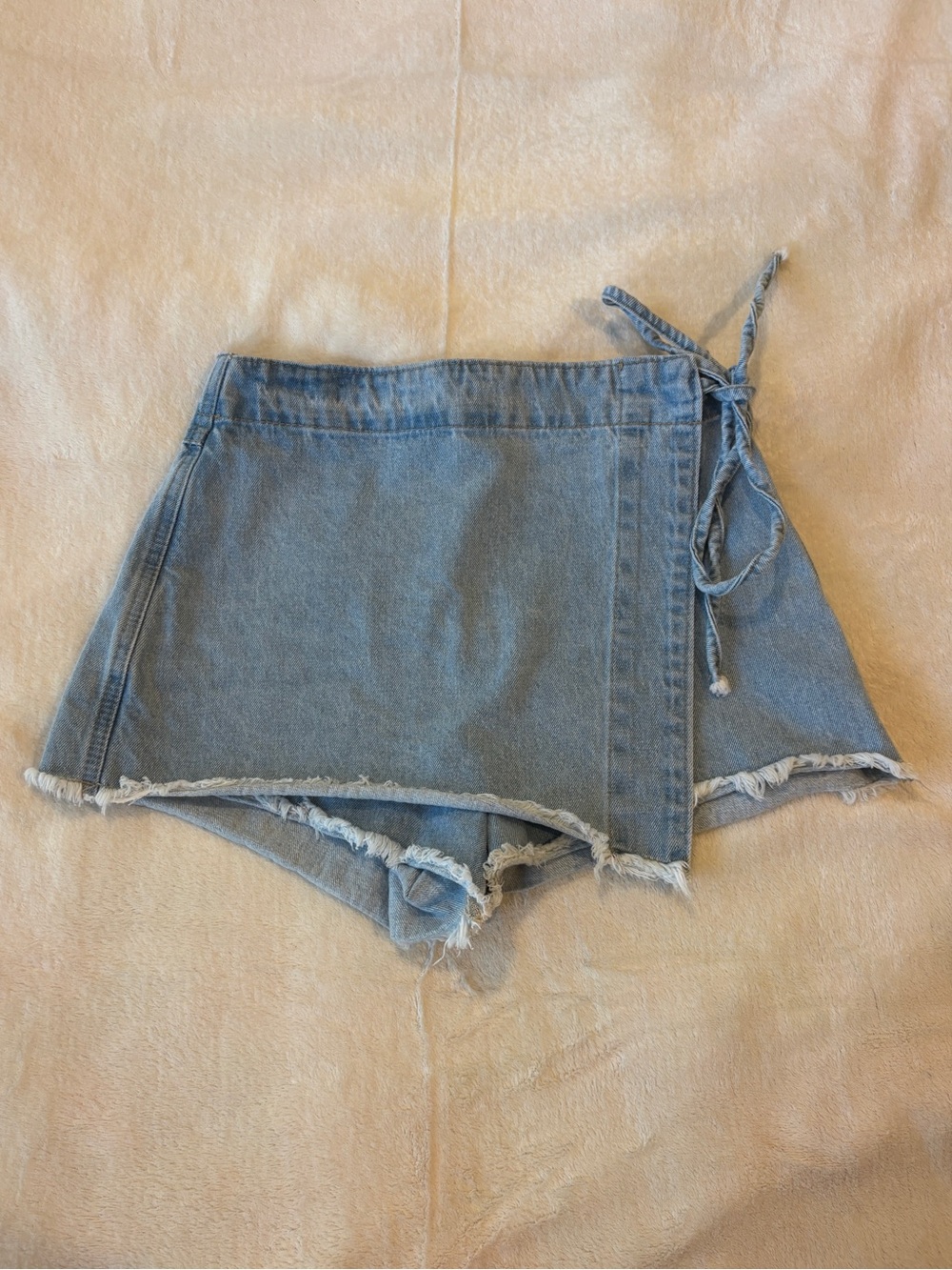 Forever 21 blue denim skirt with cute tie/bow waist